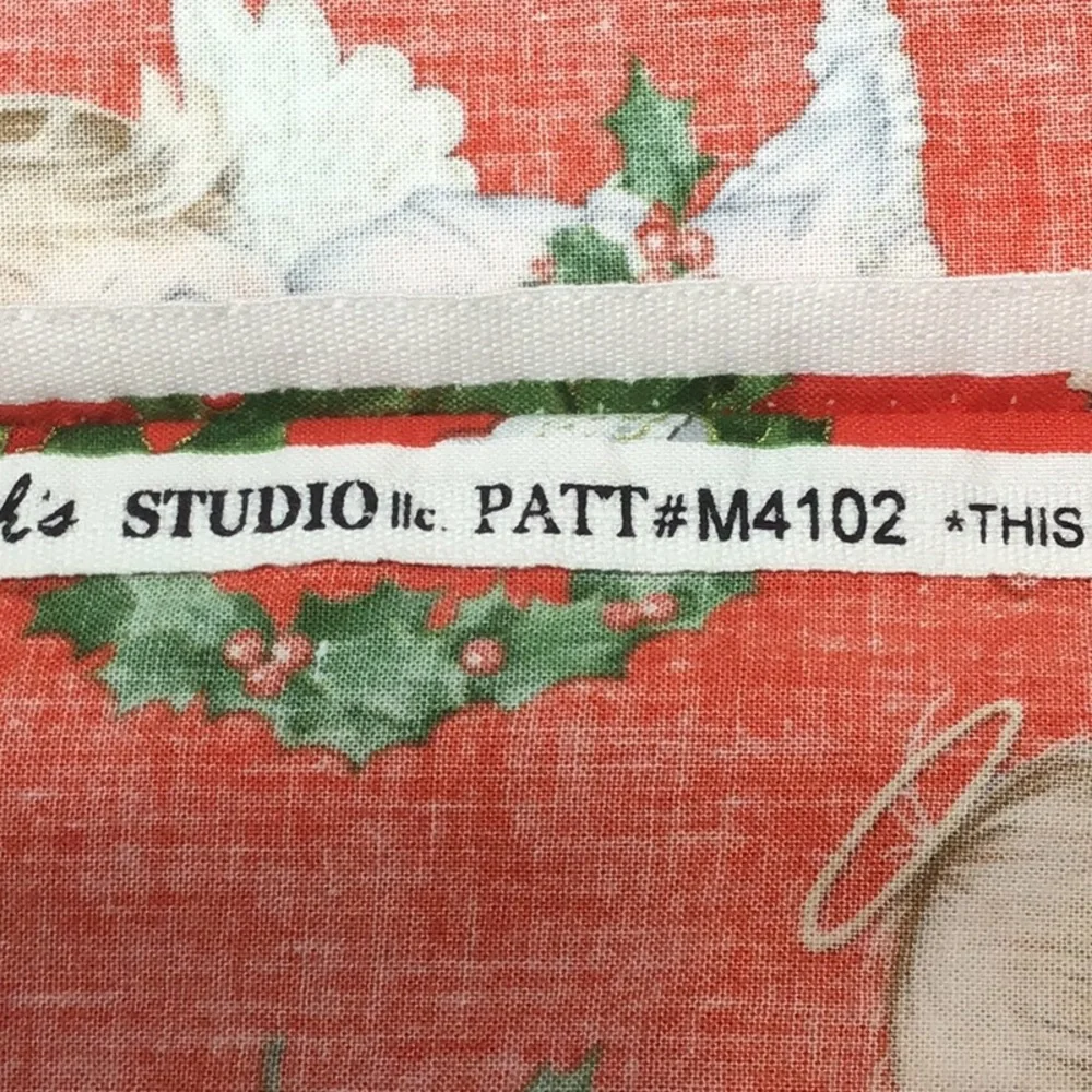 Vintage Elizabeth’s Studio Red Green White Handmade Holiday Pillowcase